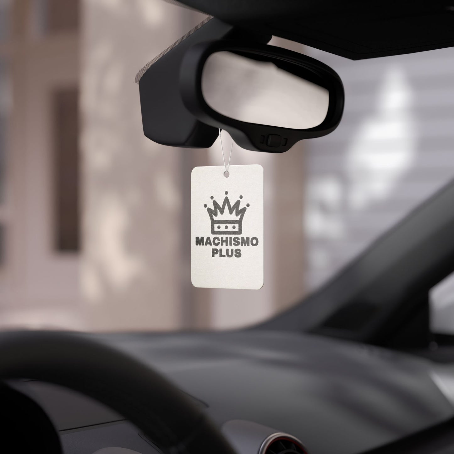 Machismo Plus  Horny Car Freshener - hanging from car mirror